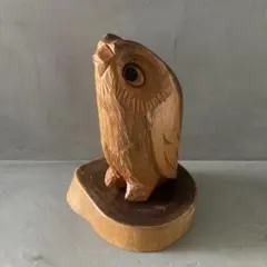 木彫フクロウ　梟⑥　一刀彫　縁起物　北の神鳥 木彫フクロウ 梟⑥ 一刀彫 縁起物 北の神鳥 - メルカリ