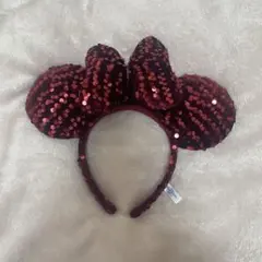 赤いミニー耳カチューシャ スパンコール