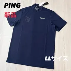 新品　PING ピン　モックネック　半袖シャツ　カットソー　ブラック　LLサイズ 新品 PING ピン モックネック 半袖シャツ カットソー ブラック LL