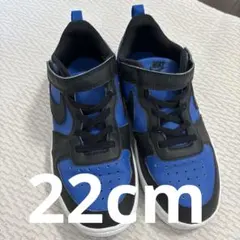 Nike スニーカー 青/黒 ベルクロ付き22cm