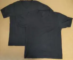 ユニクロ　AIRism ネイビー VネックTシャツ　Ｌ 2枚セット