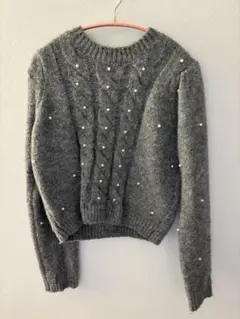 パール付きニット