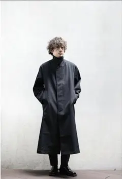 【未使用・美品】MBハイエンド尾州ウールステンカラーコート ブラック Sサイズ