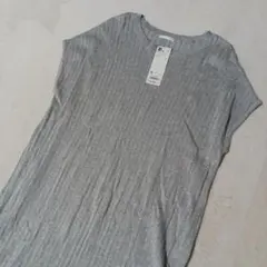 新品GU リブニットワンピース　ノースリーブZ+E ロングワンピース　マキシ丈