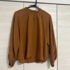 earth music&ecology ブラウン長袖ブラウス