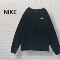 NIKEナイキワンポイント刺繍ロゴ スウェット黒 Mブラック古着人気トレーナー