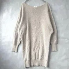 プラステ ドルマンスリーブニット 横リブ アンゴラ混 ボートネックセーター