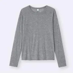 ソフトシアークルーネック　gu グレー