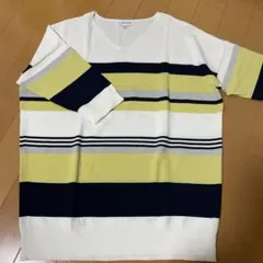 CLOSSHI ニット セーター 五分袖 ボーダーのサムネイル