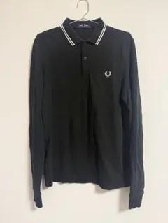 FRED PERRY ブラック長袖ポロシャツ XL - メルカリ