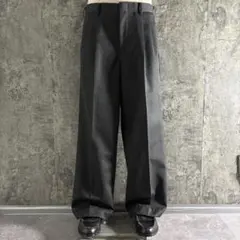 80s Vintage 2tuck wide wool slacks gray