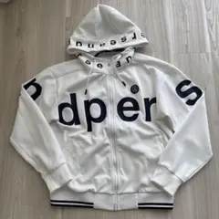 ホワイト ロゴプリント ジャケット