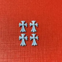 合金パーツ　水色 クロスネイルパーツ 4個セット