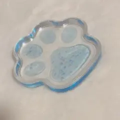 【レジン】肉球トレイ クリア×水色