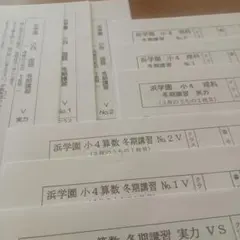 浜学園　小4　理科　Vクラス　復習テスト　テキスト　マスター 2025年最新】浜学園 復習テスト 小4の人気アイテム - メルカリ