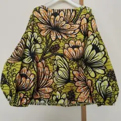 訳あり　ユーズド　バルーン袖カットソー　アフリカ布