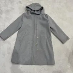 GLOBAL WORK フード付きグレーコート S