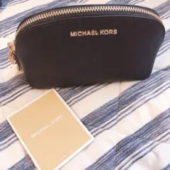MICHAEL KORS ネイビー ラウンドポーチ