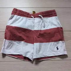 POLO RALPH LAUREN 赤白ストライプ ショートパンツ 3/3T