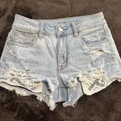 American Eagle デニムショートパンツ ダメージ加工