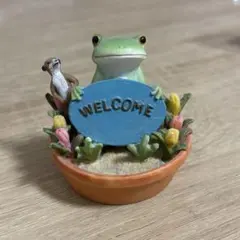 カエルのコポー WELCOME 鉢植え風 ミーアキャット付きのサムネイル