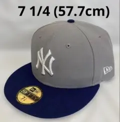 NEWERA 59FIFTY ニューヨーク・ヤンキース 7 1/4グレー×ブルー
