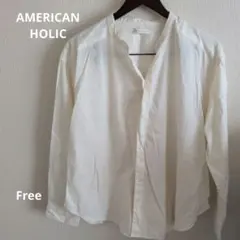 AMERICAN HOLIC バンドカラーシャツ ホワイト