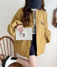 Java ノーカラーオーバーサイズブルゾン M