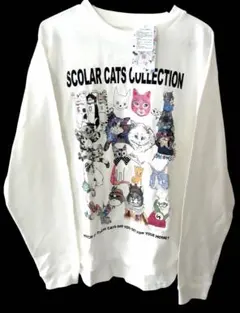 ScoLar スカラーネココレクションロンT （オフホワイト）猫