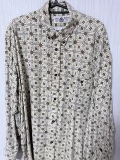 Ascot Brown パターン柄 長袖シャツ　古着