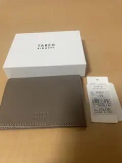 新品15180円　タケオキクチ薄型名刺入れ ヤギ革 軽量 744612 トープのサムネイル