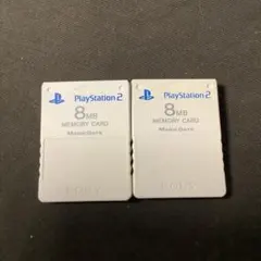 2★SONY　PS2メモリーカード2枚セット　白　SCPH-10020　純正品
