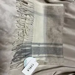 FURLA カシミヤ混紡 チェック柄ストール