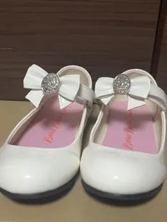 ビビディバビディブティック　ホワイト　リボン　フォーマルシューズ 22.0cm