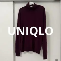 ユニクロ　エクストラファインメリノタートルネックセーター　М　ワインレッド