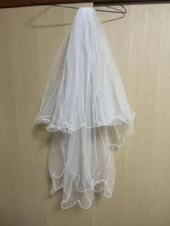 ホワイトウェディングベール 二段式 コーム付き