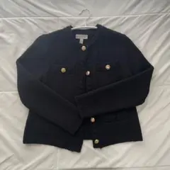 黒　 ボタン付きカーディガン 長袖