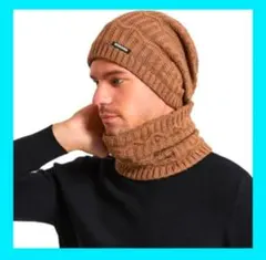 裏起毛 ⭐️ ニット帽 ネックウォーマー キャップ セット 暖かい 防寒 メンズ