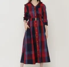 REDYAZEL チェック柄 ベルト付きワンピース Mサイズ