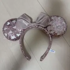 ディズニー Disney ピンク ハート型スパンコールカチューシャ