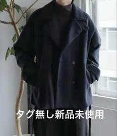 完売品 ウールライクショートトレンチブルゾン ネイビー