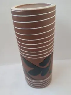 1970年代ヴィンテージ】北欧レトロ 陶器フラワーベース 茶色 花瓶のサムネイル