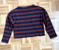 UNIQLO ユニクロ ボーダートップ ス ボートネック ネイビーX朱色　S