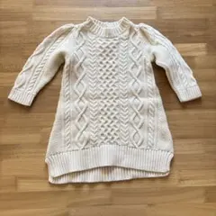 【美品】baby GAP アイボリー ケーブルニットワンピース 12-18ヶ月
