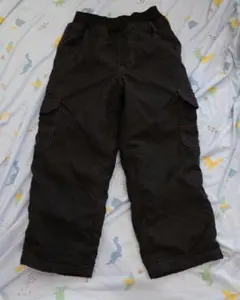 黒 カーゴパンツ 110cm 裏起毛 長ズボン