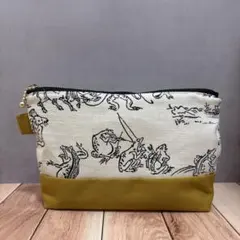 ハンドメイド　切り替えポーチ