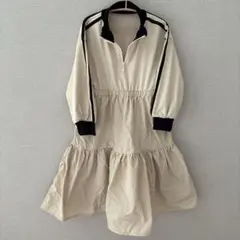 ジッパー/サイドライン/キッズ/女の子/長袖/トレンド/ワンピース110