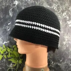 ブラック　黒　クラッシャーハット　バケットハット　クロシェハット　古着　y2k