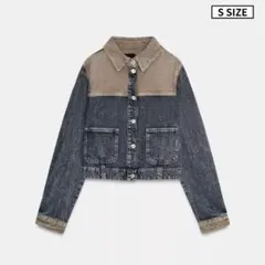 ZARA コンビデニムジャケット ブラック | 6164/212/800 - メルカリ