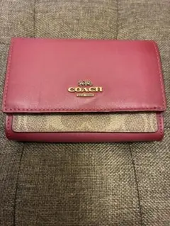 COACH ピンク 二つ折り財布